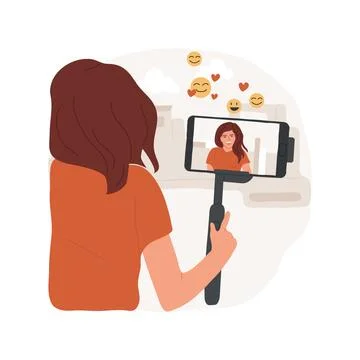 Live video streaming app isolated cartoon vector illustration. Ilustración de archivo