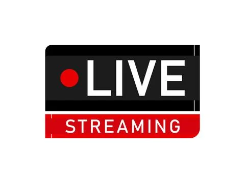 Live video streaming icon for broadcasting Stock Illustration
