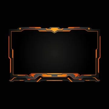 Live video streaming overlay webcam panel gaming interface border frame Stock Illustration