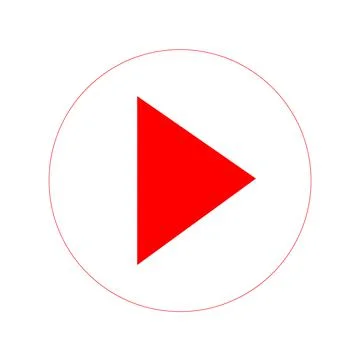 Live video streaming play button shape. Broadcasting icon, red symbol Illustrazione stock