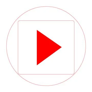 Live video streaming play button shape. Broadcasting icon, red symbol 스톡 일러스트