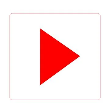 Live video streaming play button shape. Broadcasting icon, red vector symbol Stock Illustration