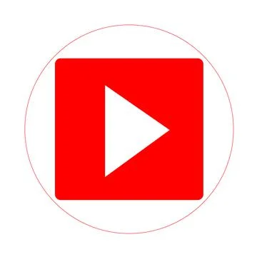 Live video streaming play button shape. Broadcasting icon, red vector symbol Stock Illustration
