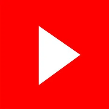 Live video streaming play button shape. Broadcasting icon, red symbol Stock Illustration