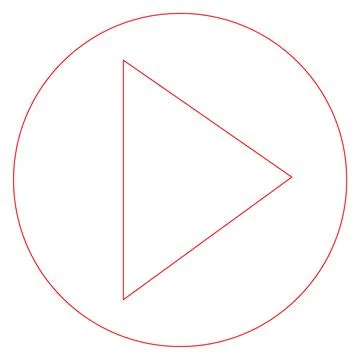 Live video streaming play button shape. Broadcasting icon, red symbol 스톡 일러스트
