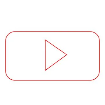 Live video streaming play button rectangular shape. Stream icon vector template Illustrazione stock