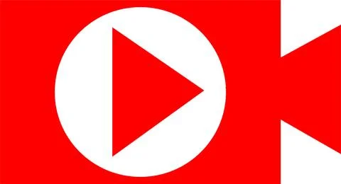 Live video streaming template, play button shape 스톡 일러스트