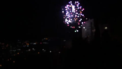 Live view firework, new year 2021, Yalta Crimea 库存影片 145898969