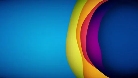 Live wallpaper, abstract colourful animation gradient filled wavy multiple layer Stock Footage 166272853