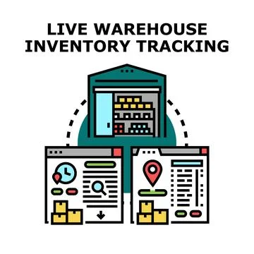 Live warehouse inventory tracking system using digital interface 스톡 일러스트
