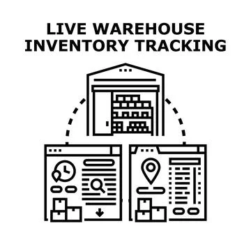 Live warehouse inventory tracking system using digital interface 스톡 일러스트