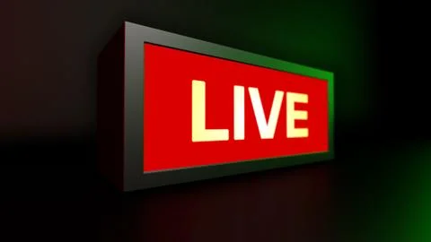 "live" warning board message is lit on. Stock Illustration