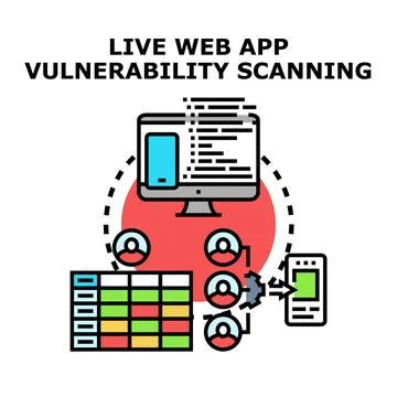 Live web app vulnerability scanning and security testing 스톡 일러스트