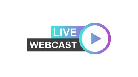 Live Webcast Button, icon, emblem, label. Motion graphics. Stock Footage 150647591