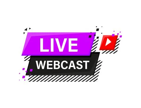 Live Webcast Button, icon. Vector design. Live Webcast banner. 库存插图