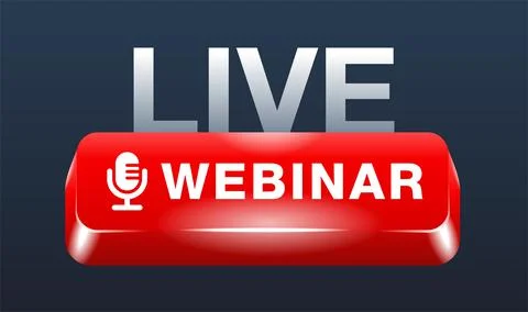 Live webinar banner - red key with microphone icon Stock Illustration