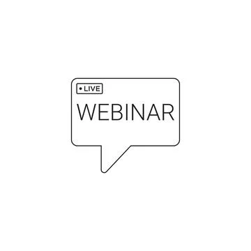 Live webinar with bubble talk line icon. vector illustration. isolated on whi Stock Illustration