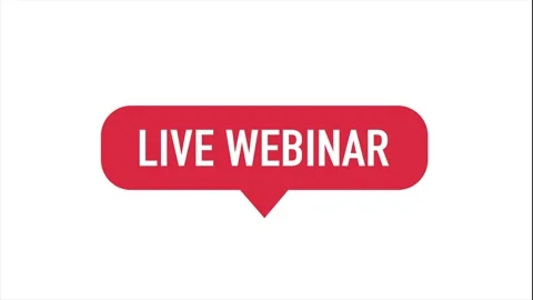 Live Webinar Button animated icon, label. Red button motion Stock Footage 153085666
