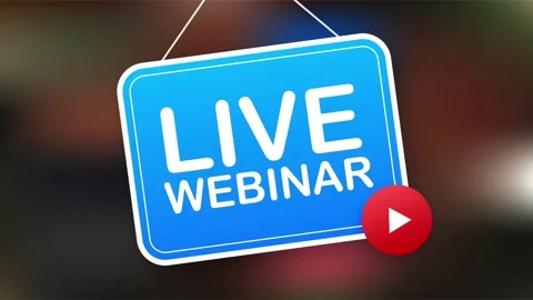 Live Webinar Button, icon, emblem, label. illustration. Stock Footage 146773404
