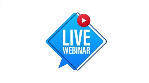 Live Webinar Button, icon, emblem, label. illustration. Stock Footage 146774069