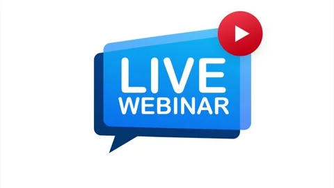 Live Webinar Button, icon, emblem, label. illustration. Stock Footage 146774117
