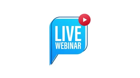 Live Webinar Button, icon, emblem label. Motion graphics. Stock Footage 156612829
