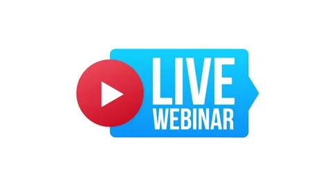 Live Webinar Button, icon, emblem label. Motion graphics. Stock Footage 156613231