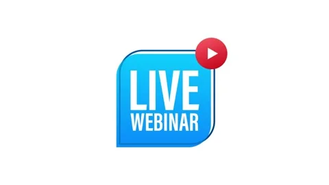 Live Webinar Button, icon, emblem label. Motion graphics. Stock Footage 156615881
