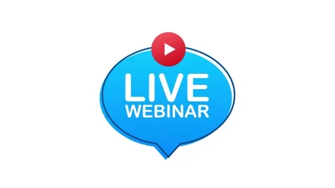 Live Webinar Button, icon, emblem label. Motion graphics. Stock Footage 156619092