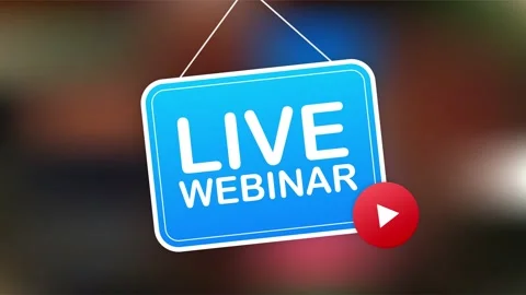 Live Webinar Button, icon, emblem label. Motion graphics. Stock Footage 156621825