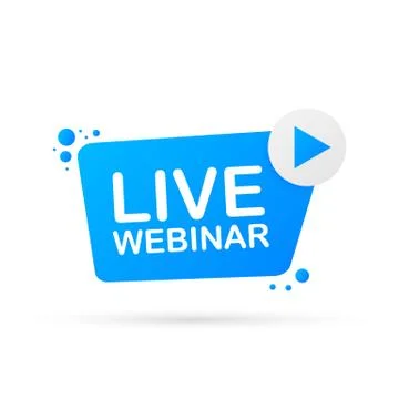 Live Webinar Button, icon, emblem, label. Vector illustration. Stock Illustration