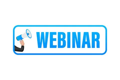 Live Webinar Button, icon, emblem, label. Vector illustration. Stock Illustration
