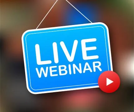 Live Webinar Button, icon, emblem, label. Vector illustration. Stockillustratie