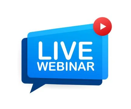 Live Webinar Button, icon, emblem label Vector illustration. Stockillustratie