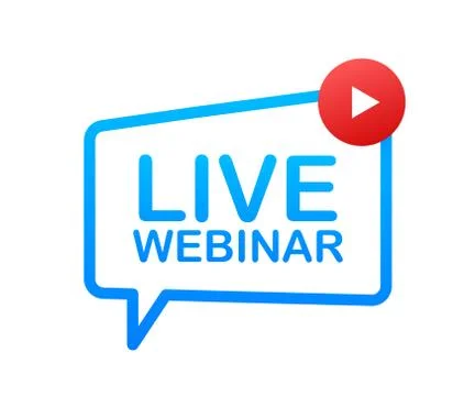 Live Webinar Button, icon, emblem label Vector illustration Illustrazione stock