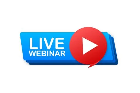 Live Webinar Button, icon, emblem label Vector illustration Stockillustratie