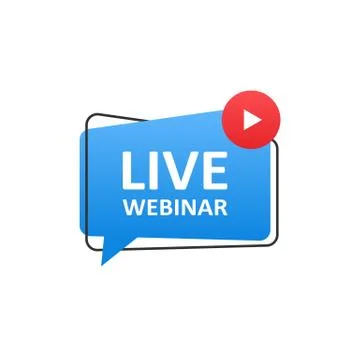 Live webinar button icon emblem. Vector EPS 10 Stock Illustration