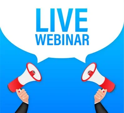 Live Webinar Button, icon, emblem, label. Vector illustration. Stockillustratie