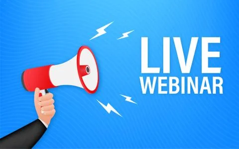 Live Webinar Button, icon, emblem, label. Vector illustration. Stockillustratie