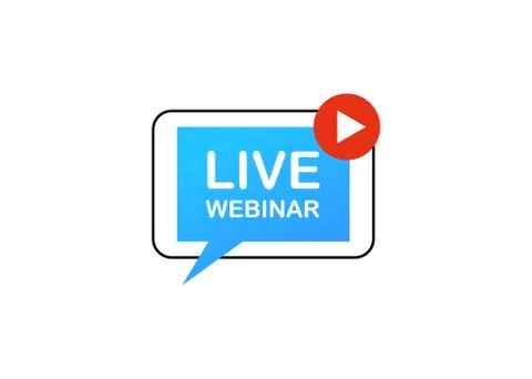 Live Webinar Button, icon, emblem label Vector illustration isolated on white Stock Illustration