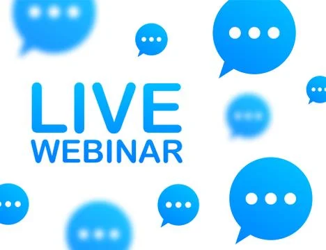 Live Webinar Button, icon, emblem, label. Vector illustration. イラスト素材