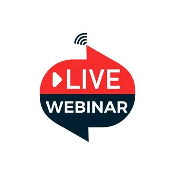 Live Webinar Button, icon, emblem, label - vector design Illustrazione stock