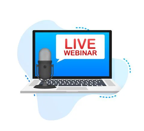 Live Webinar Button, icon, emblem label Vector illustration Illustrazione stock