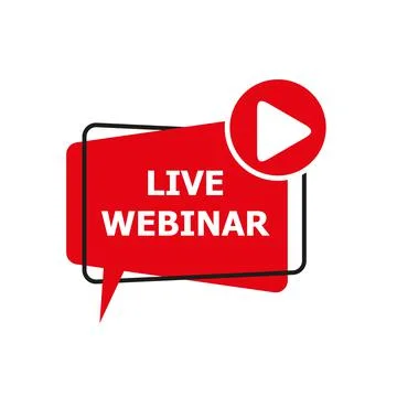 Live Webinar Button, icon, emblem label Vector illustration isolated on white Stock Illustration