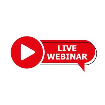 Live Webinar Button, icon, emblem label Vector illustration isolated on white Stock Illustration