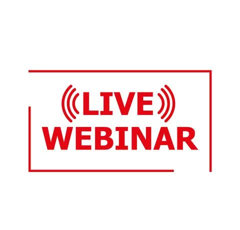 Live Webinar Button, icon, emblem label Vector illustration isolated on white Stock Illustration