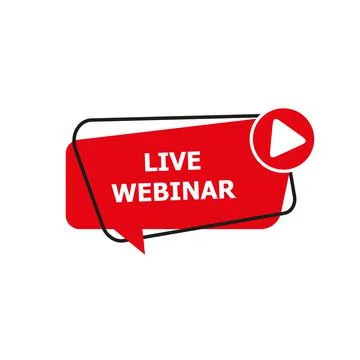 Live Webinar Button, icon, emblem label Vector illustration isolated on white Stock Illustration