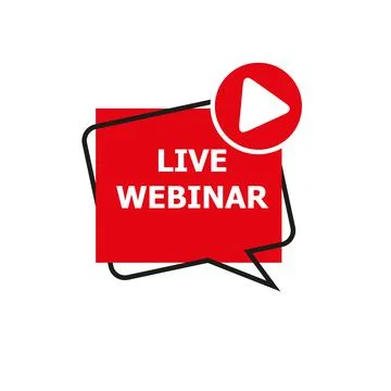 Live Webinar Button, icon, emblem label Vector illustration isolated on white Stock Illustration