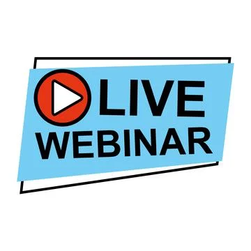 Live Webinar Button, icon, emblem. Live Webinar label. Stock Illustration