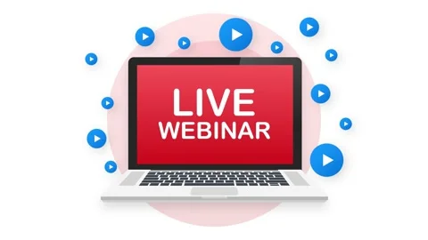 Live Webinar Button, icon. Motion graphics. Stock Footage 158899281